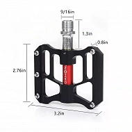 Педали для велосипеда Dahon Aluminum Platform Pedals Black/Red